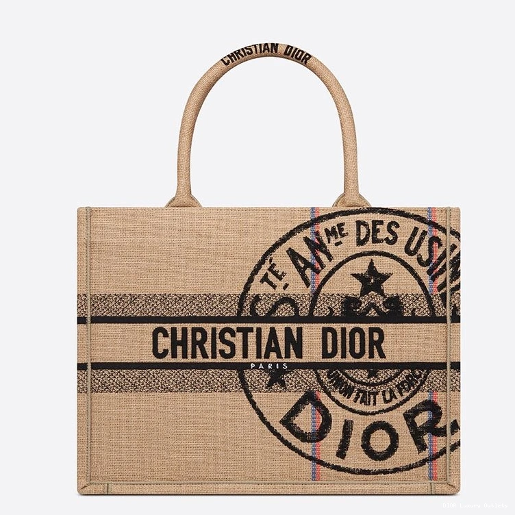 Cheap Beige Book Canvas Dior Motif Jute Tote 0817 Luxury